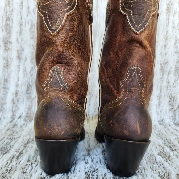 J.B Dillon JBW5001 Western Cowgirl Boot Brown Goat Leather | Women's Size 7B - Picture 4 of 11